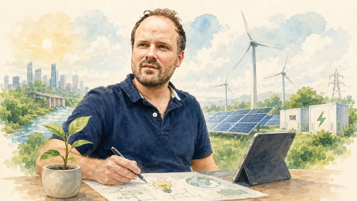 Windräder und Solarflächen neben technischer Auswertung