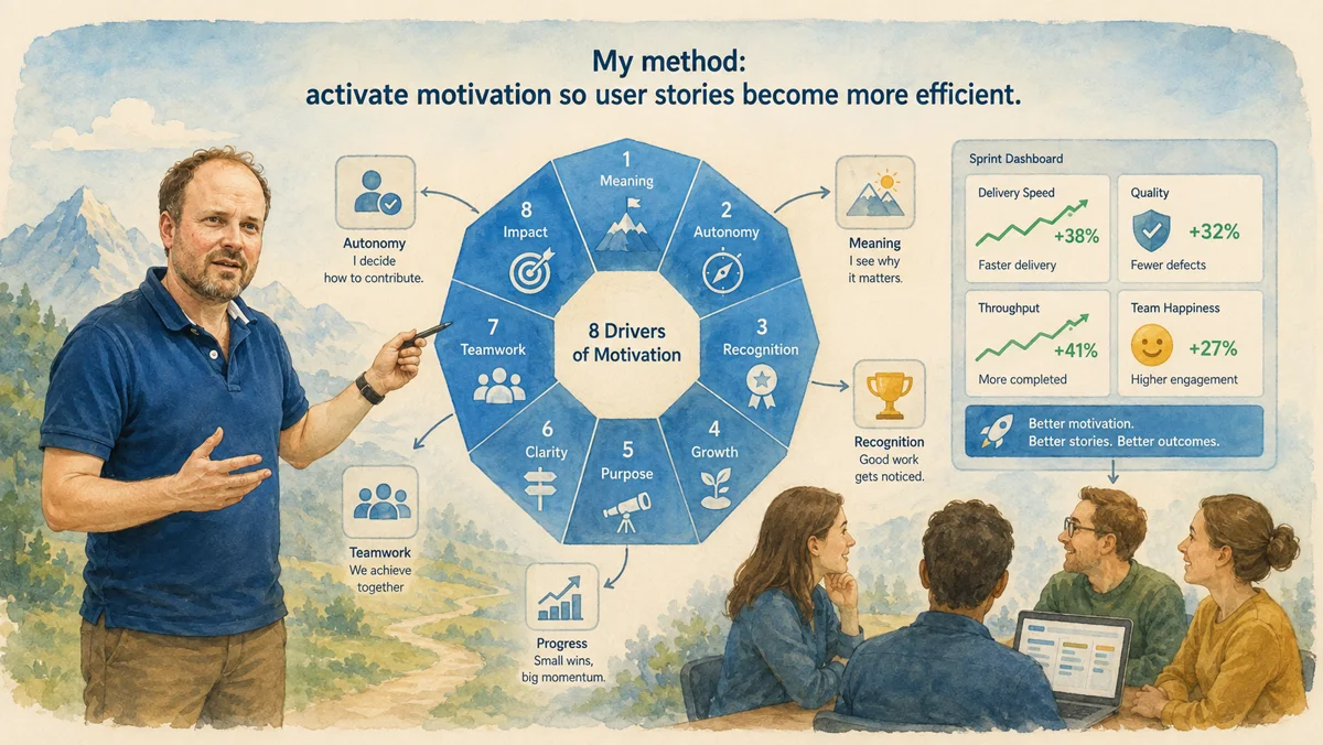 Motivation direkt im Story-Format verankert statt als Zusatz
