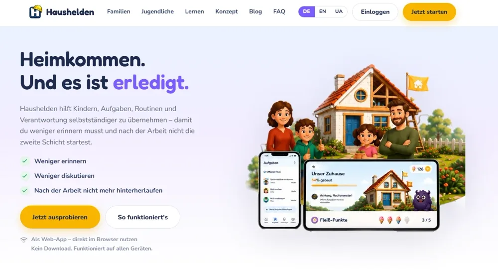Startseite von Haushelden