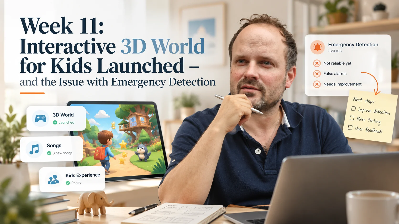 Week 11: Launching the Interactive 3D World for Kids – Tackling Emergency Detection Challenges